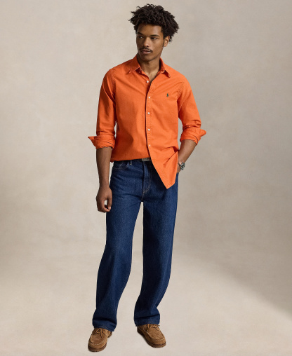 Polo Ralph Lauren Men's Garment-Dyed Oxford Shirt - Colleage Orange