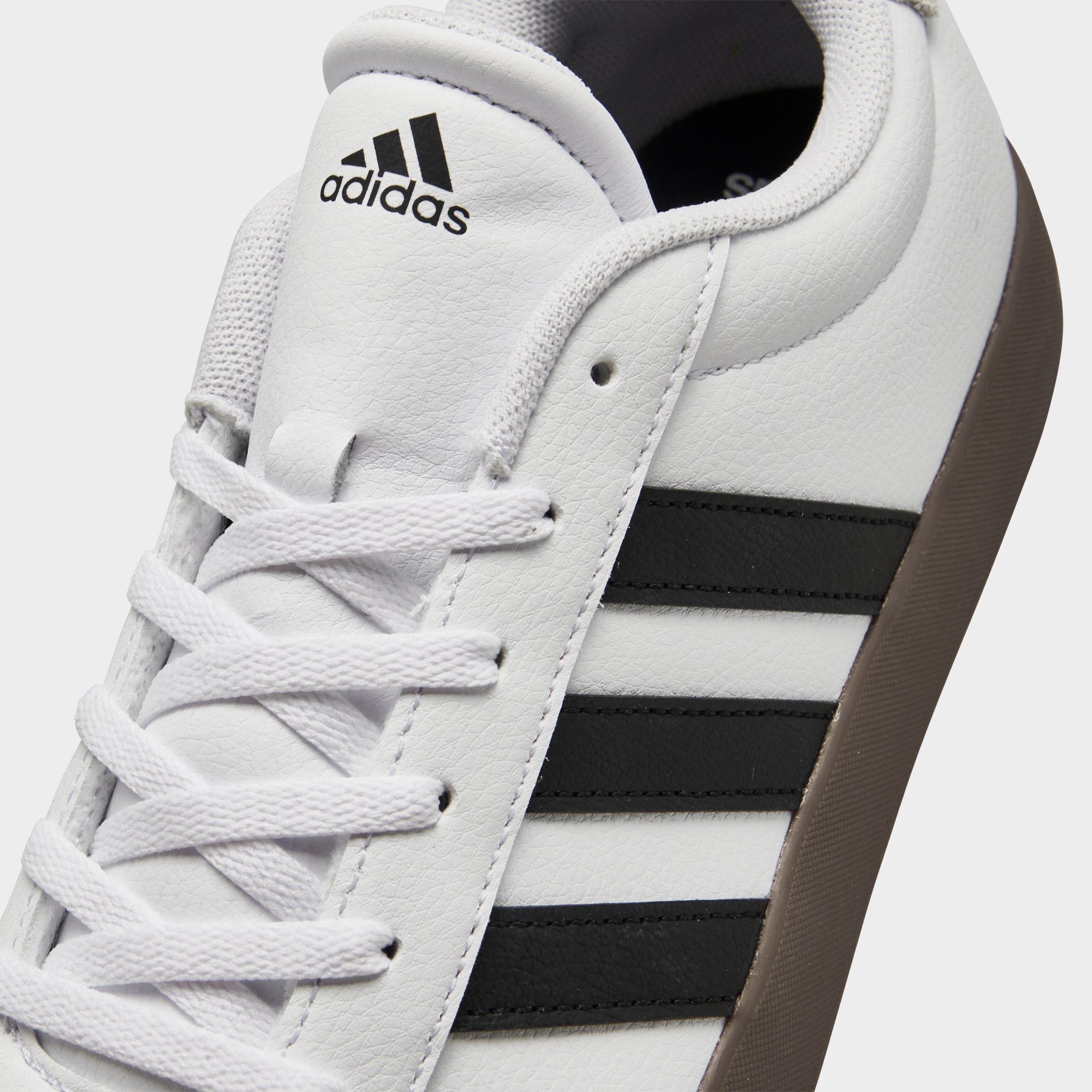 Big Kids' adidas VL Court 3.0 Skateboarding Casual Shoes - White/Black/Grey - Detail shot