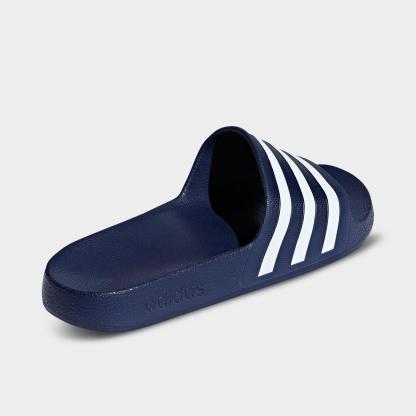 Women's adidas Originals adilette Aqua Slide Sandals - Dark Blue/Cloud White/Dark Blue - Back view
