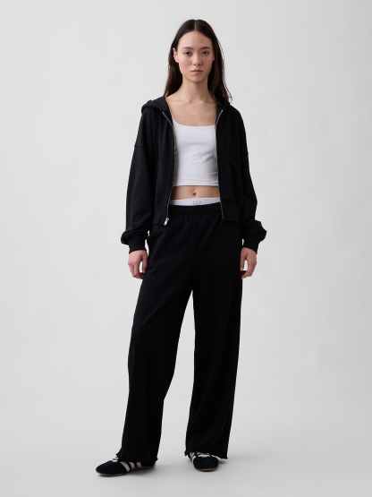 Mid Rise VintageSoft Terry Loose Sweatpants - True black