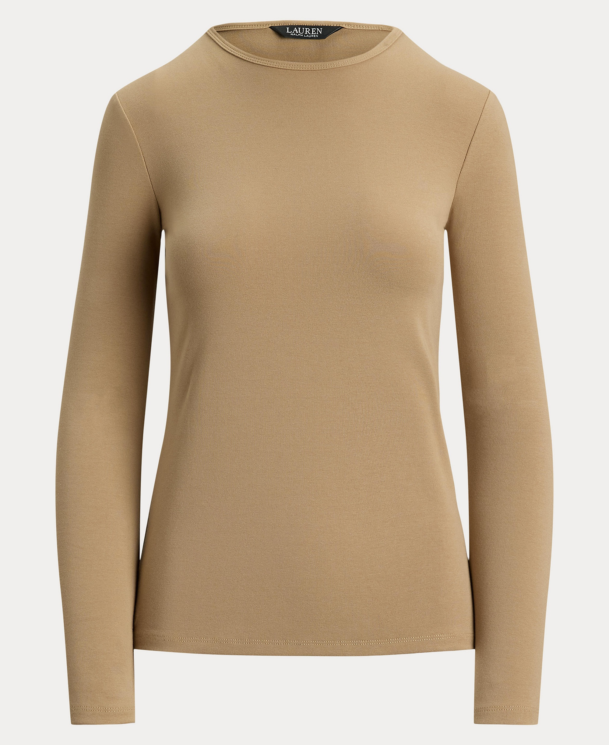 Lauren Ralph Lauren Cotton-Blend Long-Sleeve Top - Lauren Camel