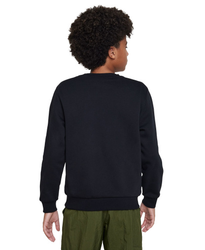 Nike Boys' and Girls' Sportswear Club Fleece Classic-Fit Sweatshirt - Black/White