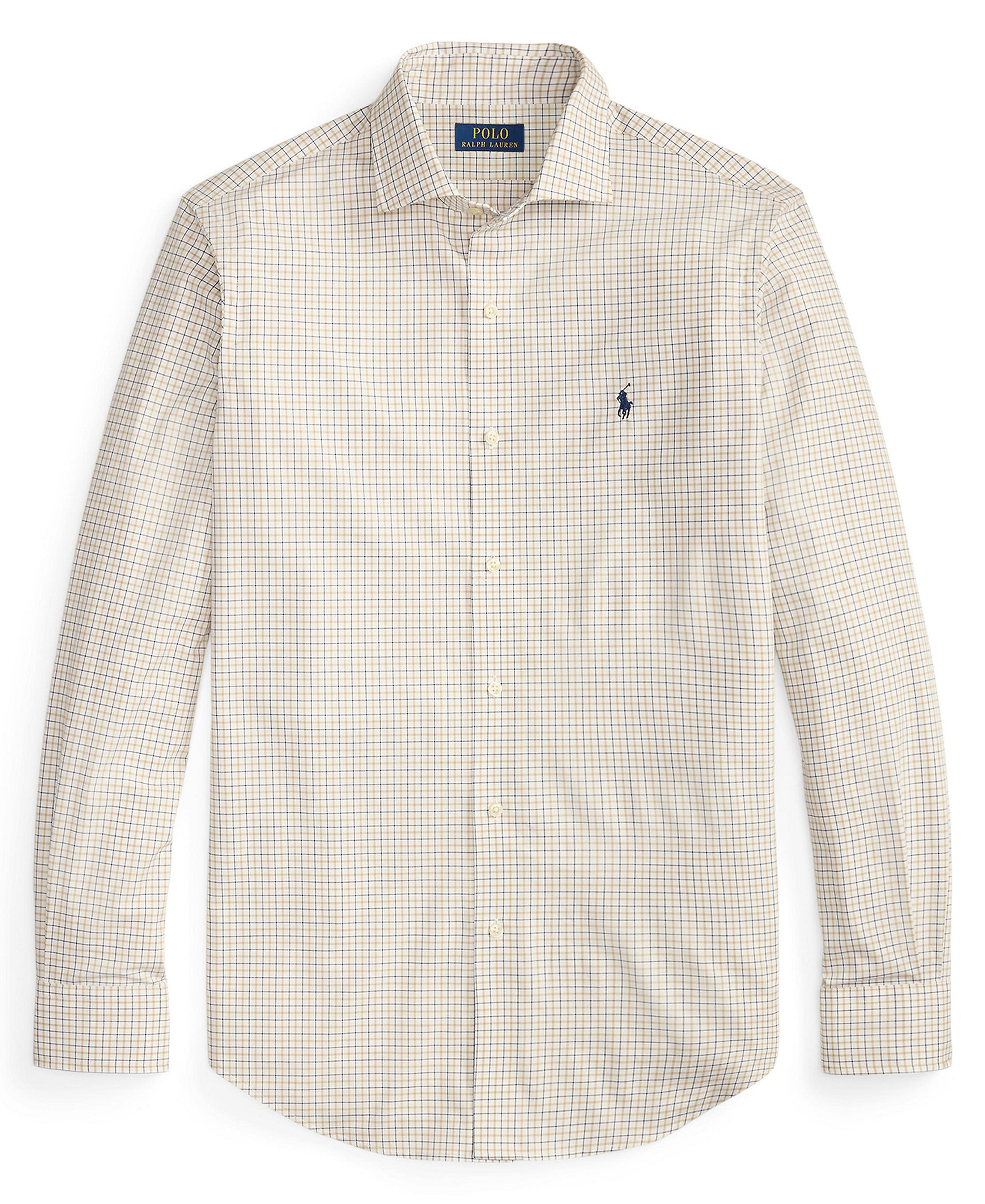 Polo Ralph Lauren Men's Slim-Fit Stretch Shirt - White Coastal Beige Multi