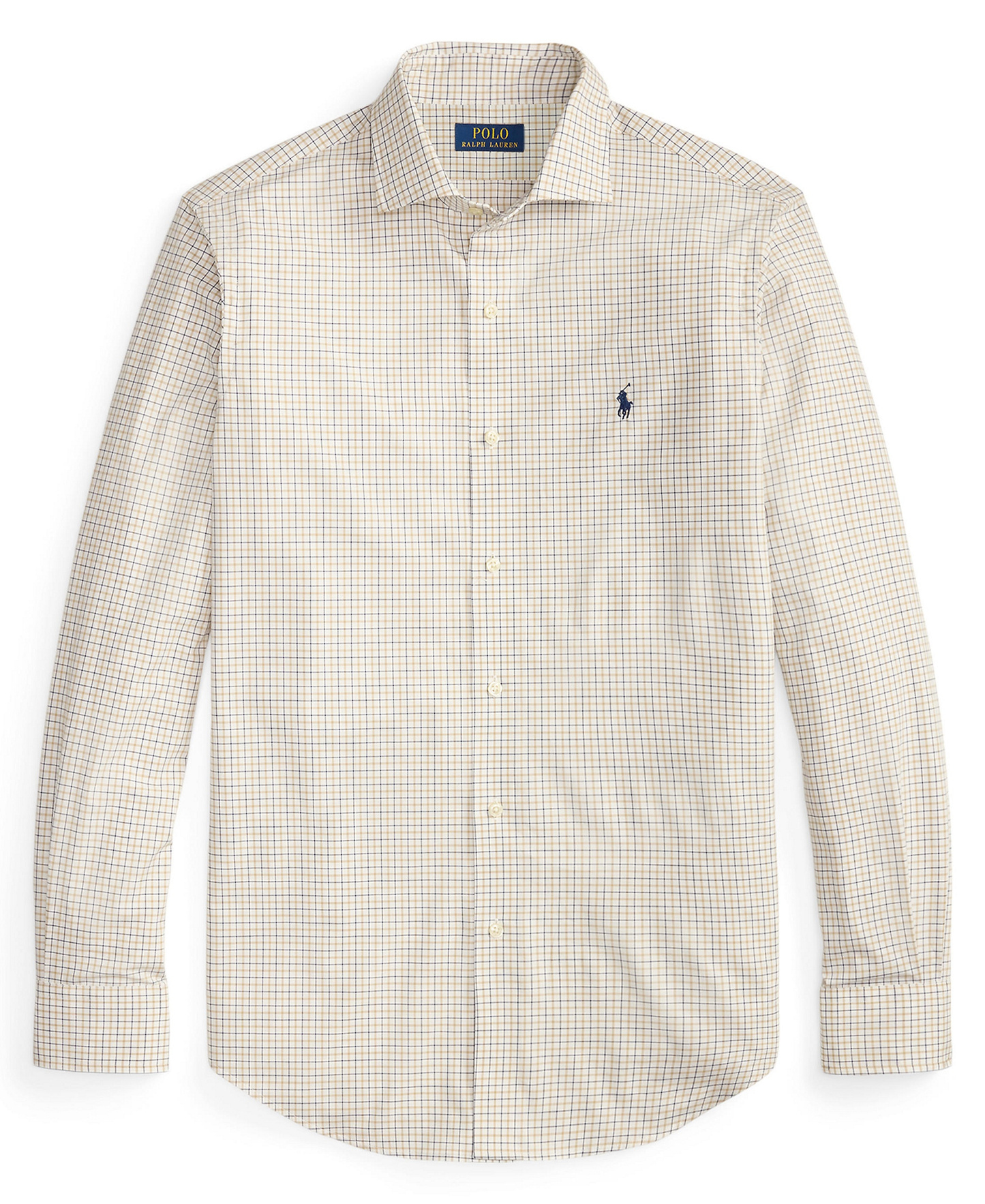 Polo Ralph Lauren Men's Slim-Fit Stretch Shirt - White Coastal Beige Multi