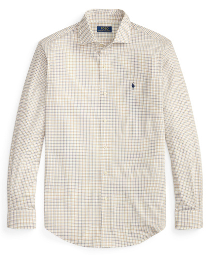 Polo Ralph Lauren Men's Slim-Fit Stretch Shirt - White Coastal Beige Multi