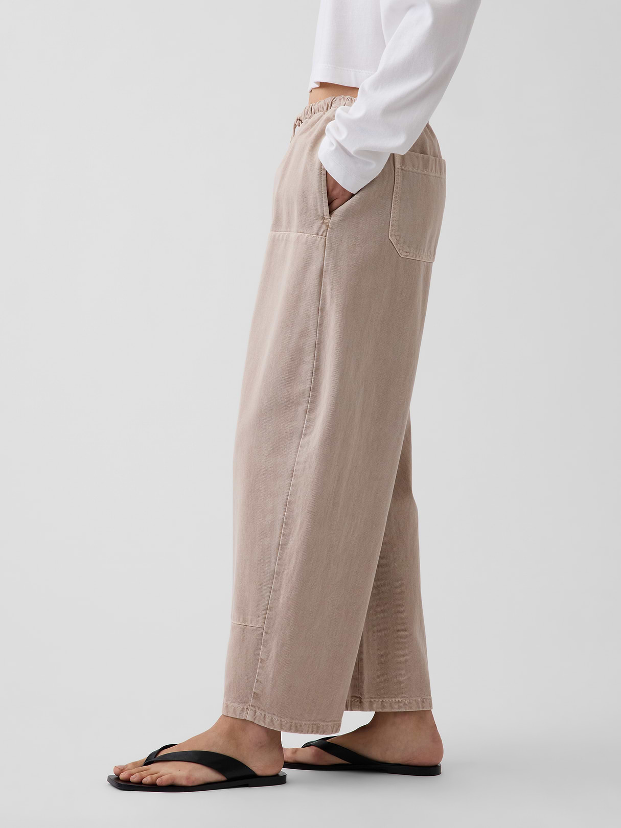 Easy Double-Knee Barrel Pants - Wicker tan