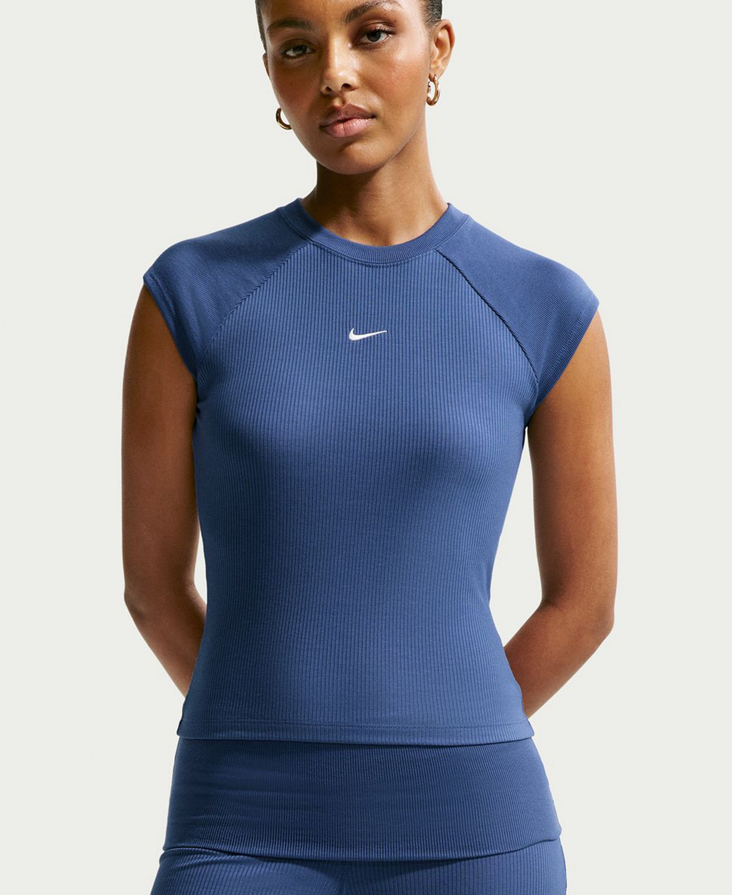 Nike Women's Sportswear Chill Knit Mid-Rise Tight Ribbed Pants - Mystic Navy/sail