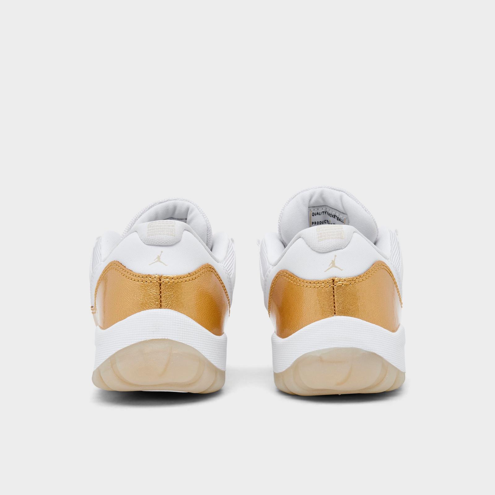 Little Kids' Air Jordan Retro 11 Low Basketball Shoes - White/Metallic Gold/Team Gold - view 4