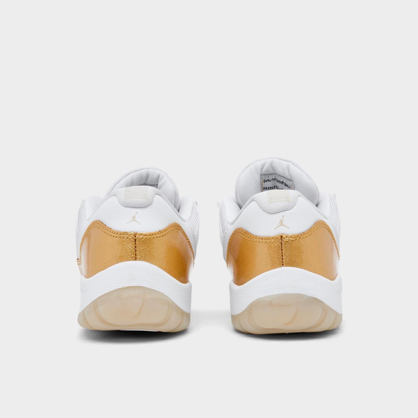 Little Kids' Air Jordan Retro 11 Low Basketball Shoes - White/Metallic Gold/Team Gold - view 4