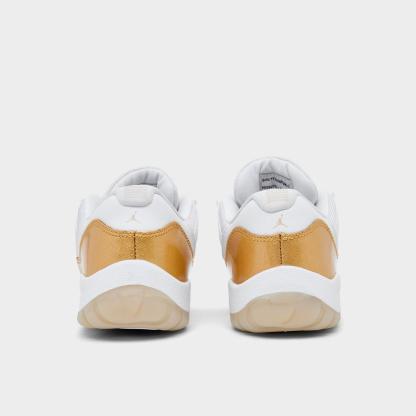 Little Kids' Air Jordan Retro 11 Low Basketball Shoes - White/Metallic Gold/Team Gold - view 4