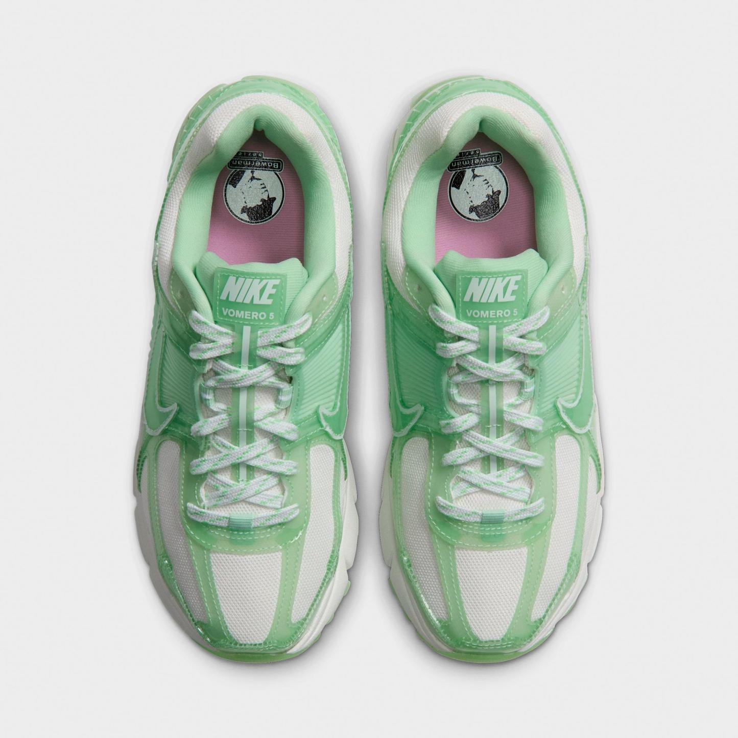 Women's Nithtke Zoom Vomero 5 Casual Shoes - Part 1 - Sail/Barely Green/Pink Rise/Cucumber Calm - Top view