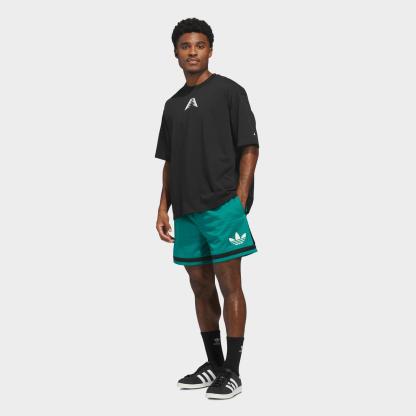 Men's adidas Originals Basketball Shorts - Equipment Green/Black - view 2