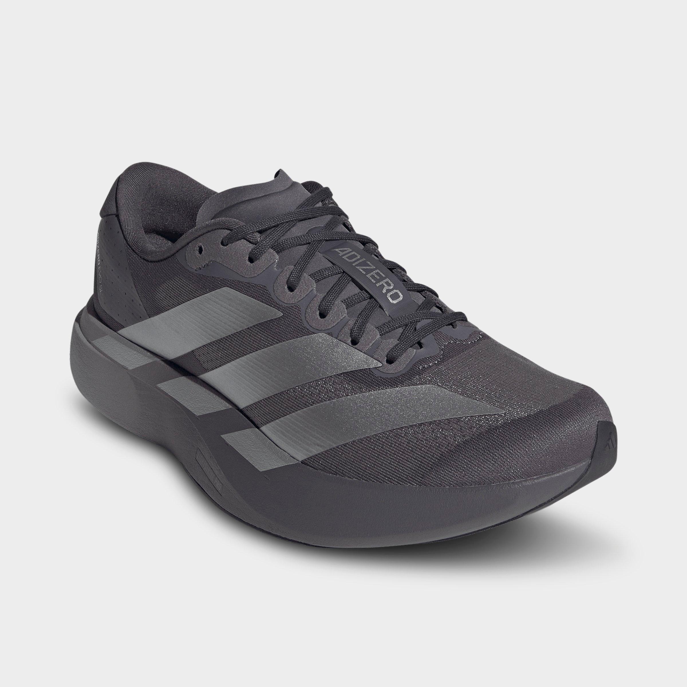 Men's adidas Adizero EVO SL Running Shoes - Part 1 - Grey Strata/Silver Metallic/Light Granite - Both shoes facing left