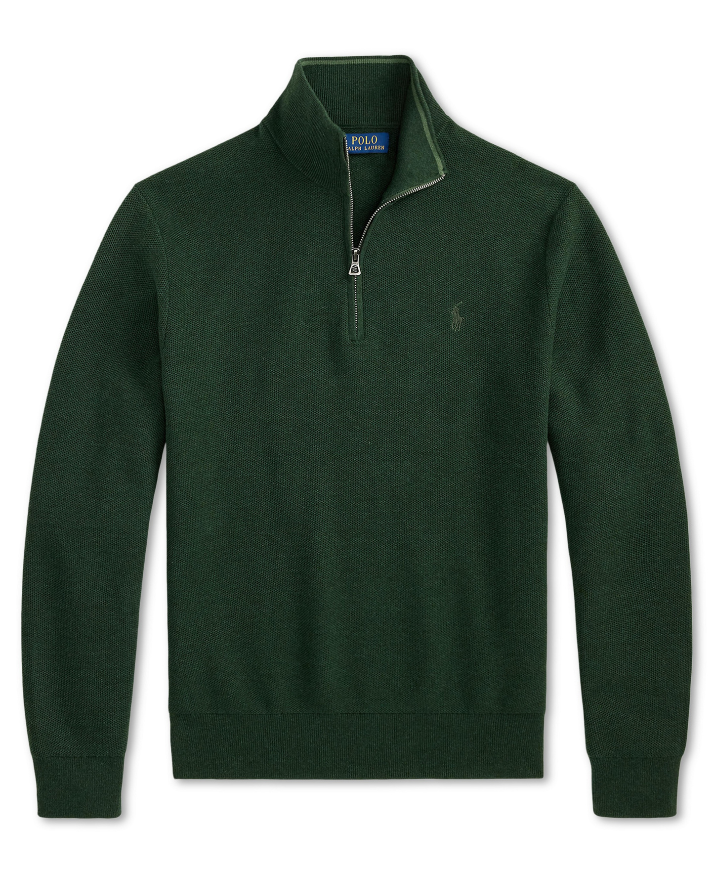 Polo Ralph Lauren Men's Mesh-Knit Cotton Quarter-Zip Sweater - Lodgepole Pine Heather