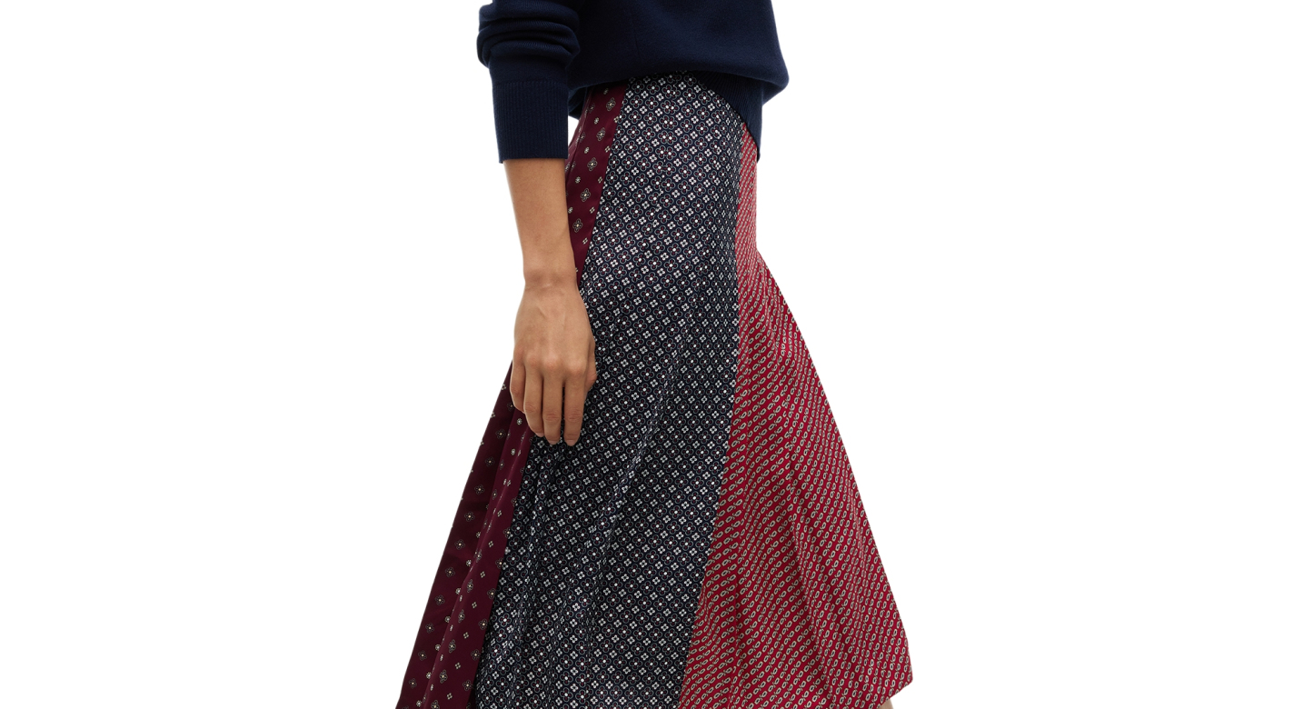 Tommy Hilfiger Women's American Icons Pleated Midi Skirt, Macy's Exclusive - Patchwork Print