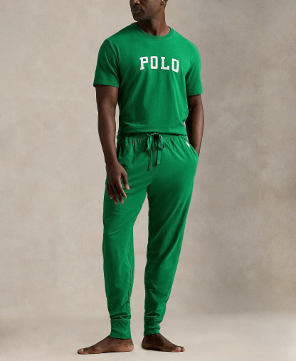 Polo Ralph Lauren Men's Crewneck Pajama T-Shirt - Billiard/White Logo