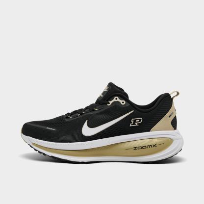 Men's Nithtke Vomero 18 Purdue Boilermakers Running Shoes - Part 1 - Black/White/Team Gold - Left shoe facing left. Outside of the shoe.