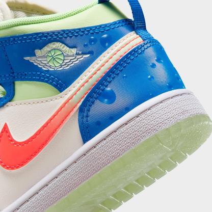 Little Kids' Air Jordan Retro 1 Mid SE Casual Shoes - Game Royal/Barely Volt/Infrared 23/Pale Ivory - view 3