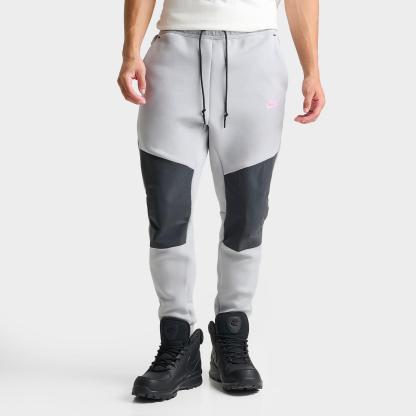 Men's Nike Sportswear Tech Fleece Jogger Pants - Light Smoke Grey/Anthracite/Pink Foam