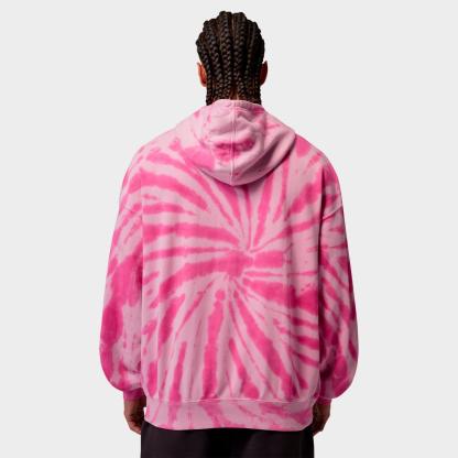 Men's Jordan Brooklyn Fleece Tie-Dye Festival Pullover Hoodie - Iced Carmine/Pinksicle/Pale Ivory - view 3