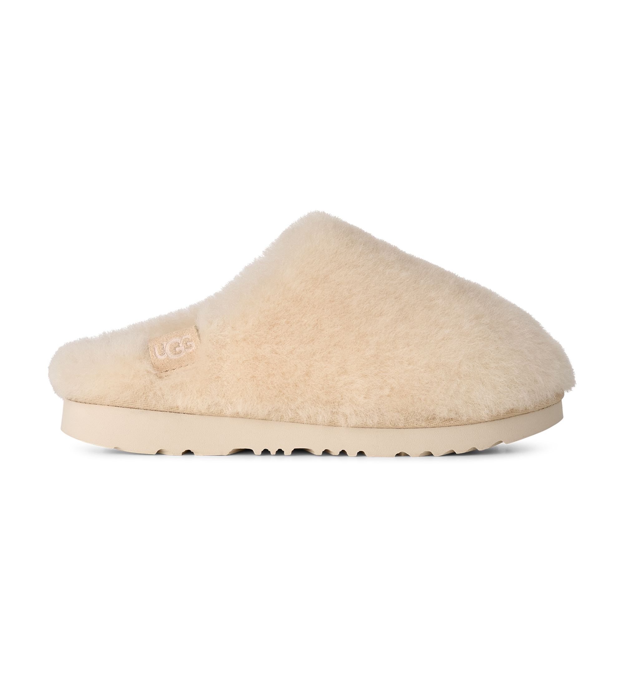 UGG® Kids Classic Fluffed Slip-On Slippers - Natural