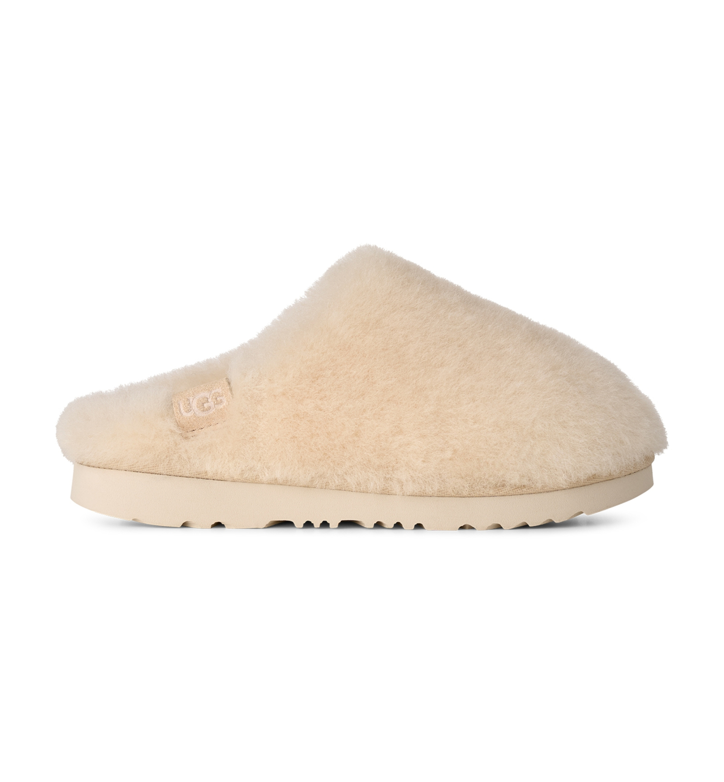 UGG® Kids Classic Fluffed Slip-On Slippers - Natural