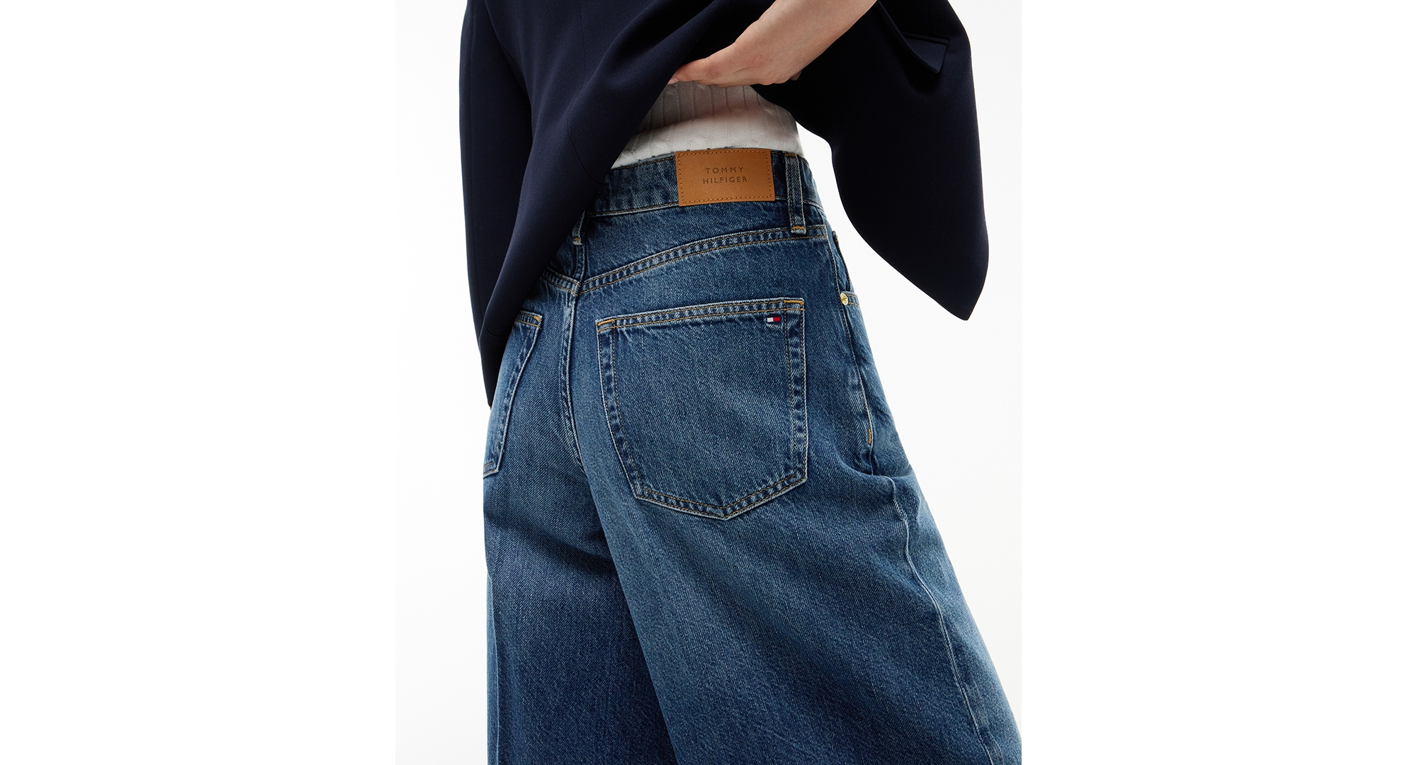 Tommy Hilfiger Women's Indie High-Rise Wide-Leg Jeans - Vin