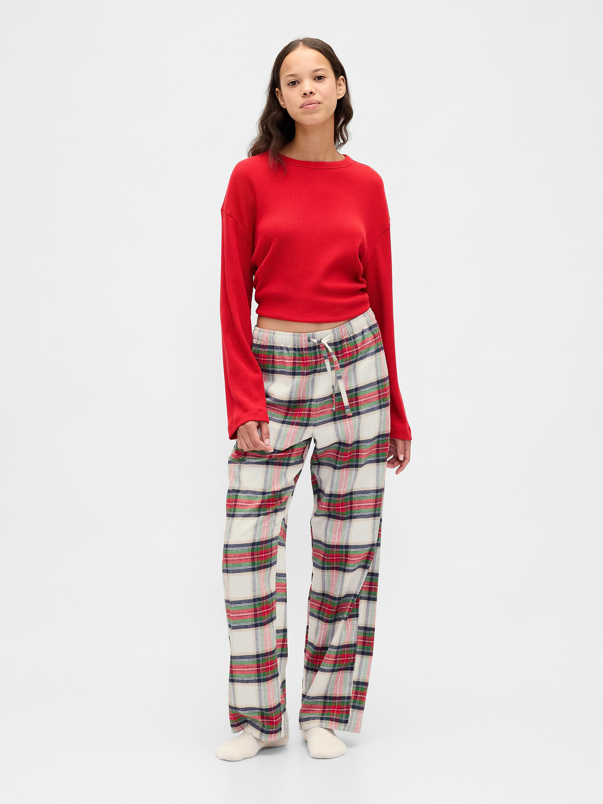 Adult Softest Flannel PJ Pants - Tan tartan plaid