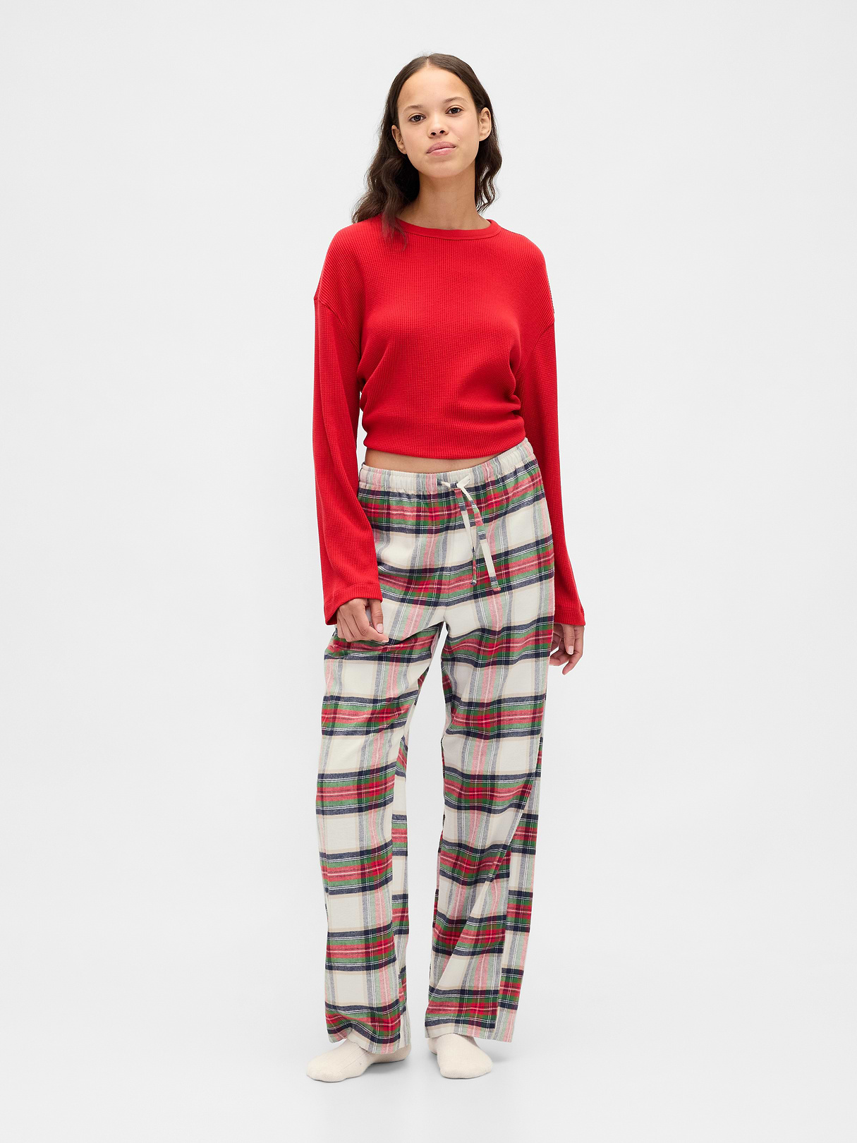 Adult Softest Flannel PJ Pants - Tan tartan plaid