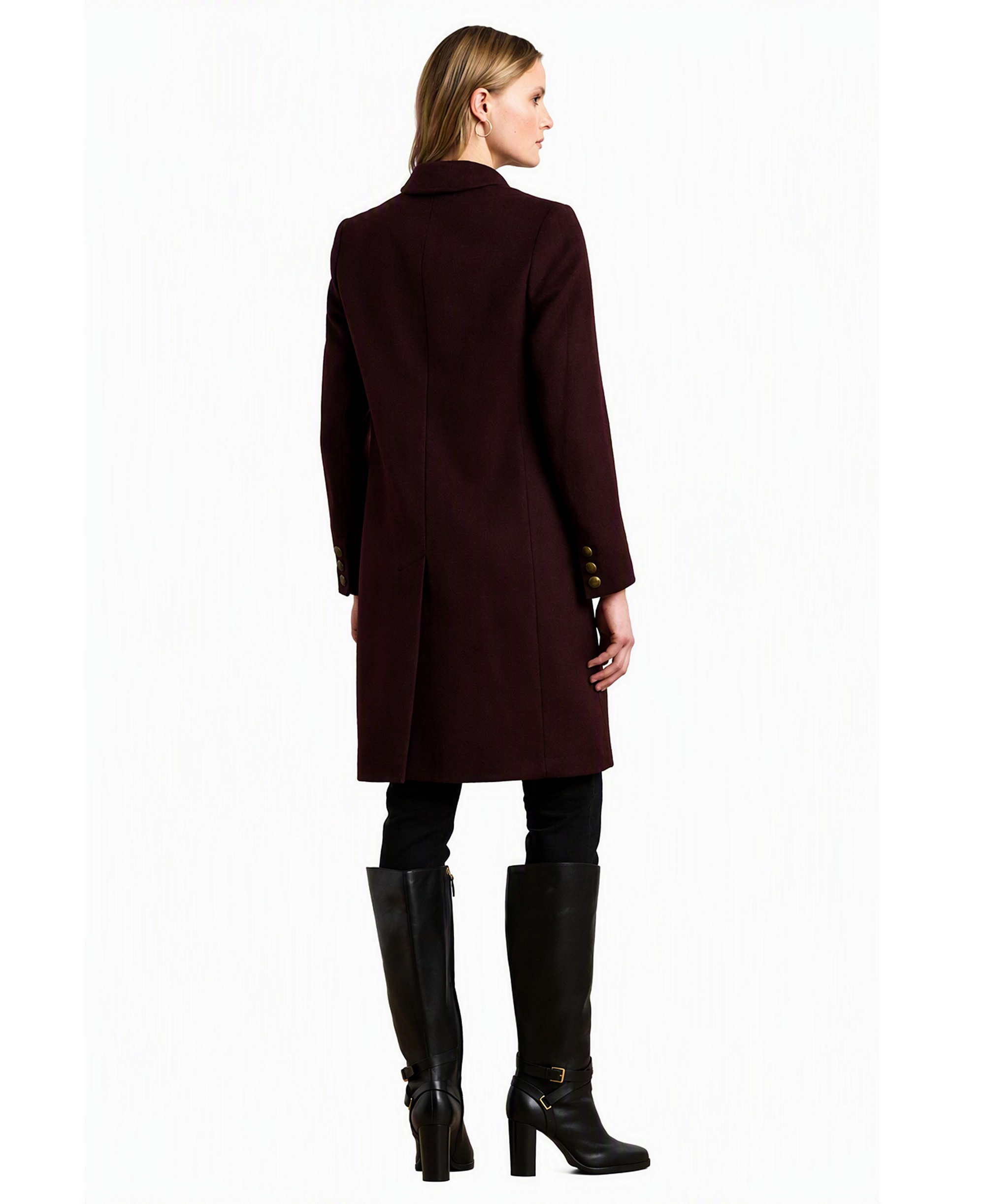 Lauren Ralph Lauren Women's Single-Breasted Peacoat - PINOT NOIR