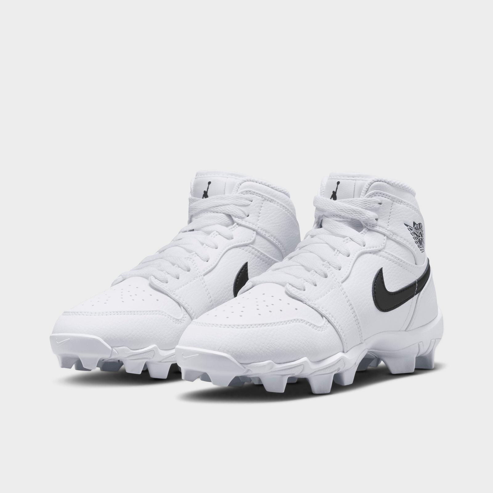 Big Kids' Air Jordan Retro 1 Mid Cleats - White/Black - view 2