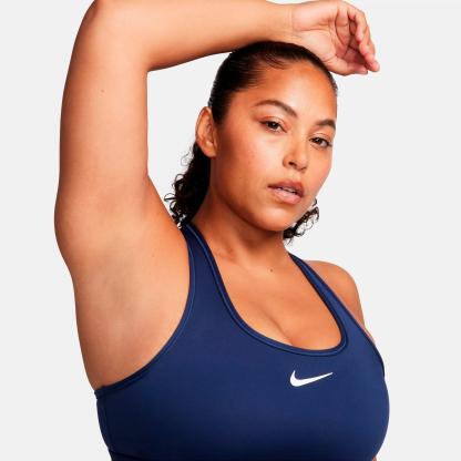 Women's Nithtke Swoosh Medium Support Sports Bra - Midnight Navy/White