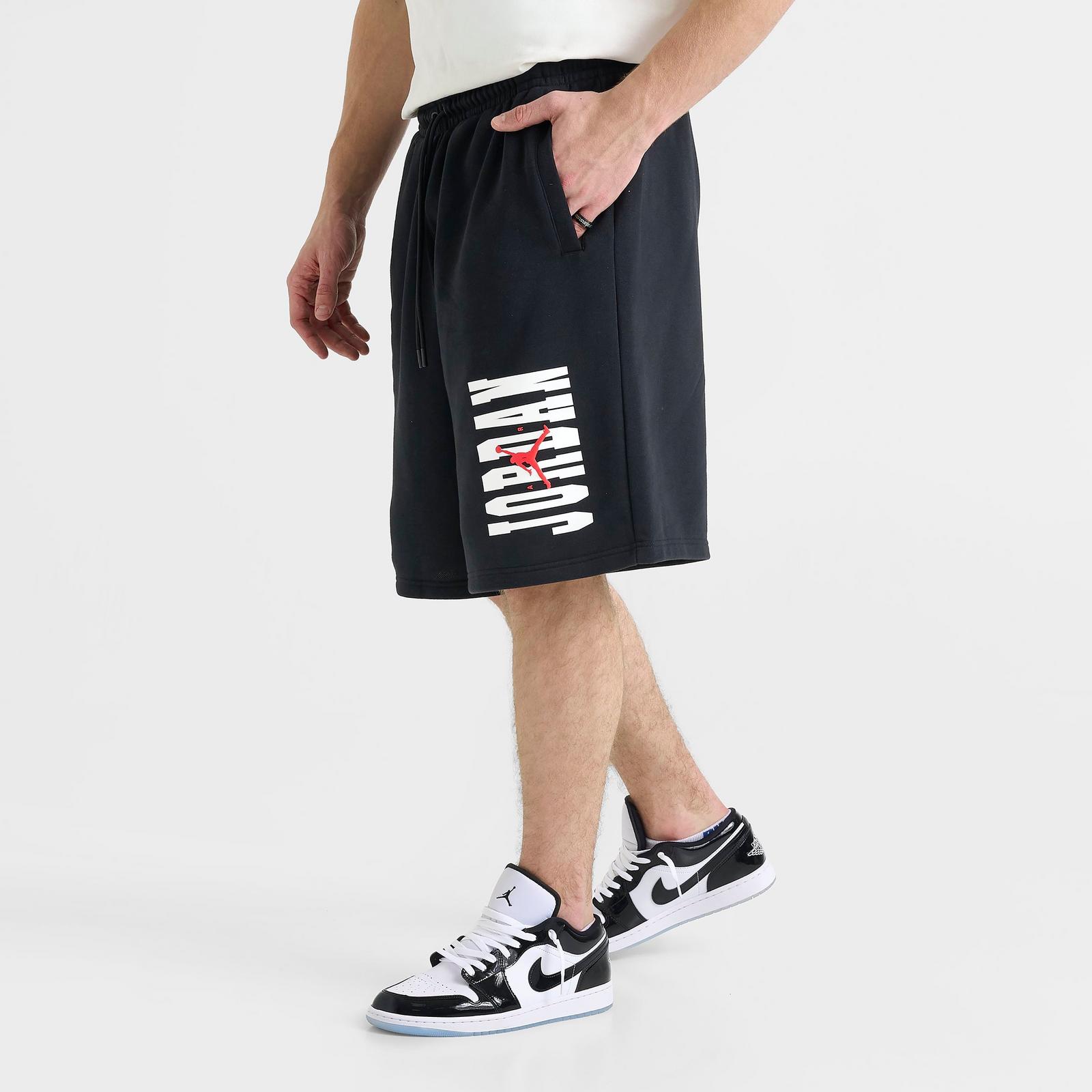 Men's Jordan Brooklyn Varsity Fleece Shorts - Black/Chile Red - view 3