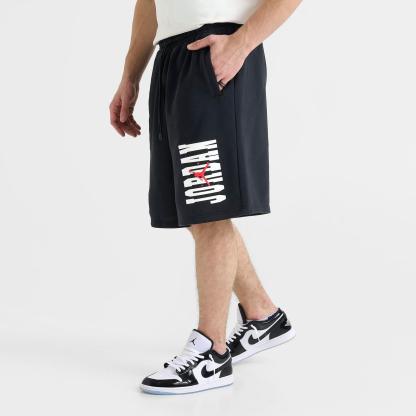 Men's Jordan Brooklyn Varsity Fleece Shorts - Black/Chile Red - view 3