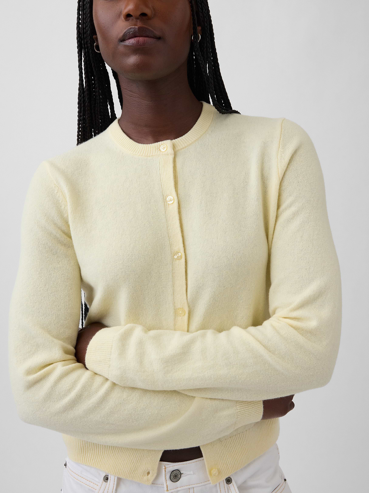 CashSoft Crop Cardigan - Maize yellow