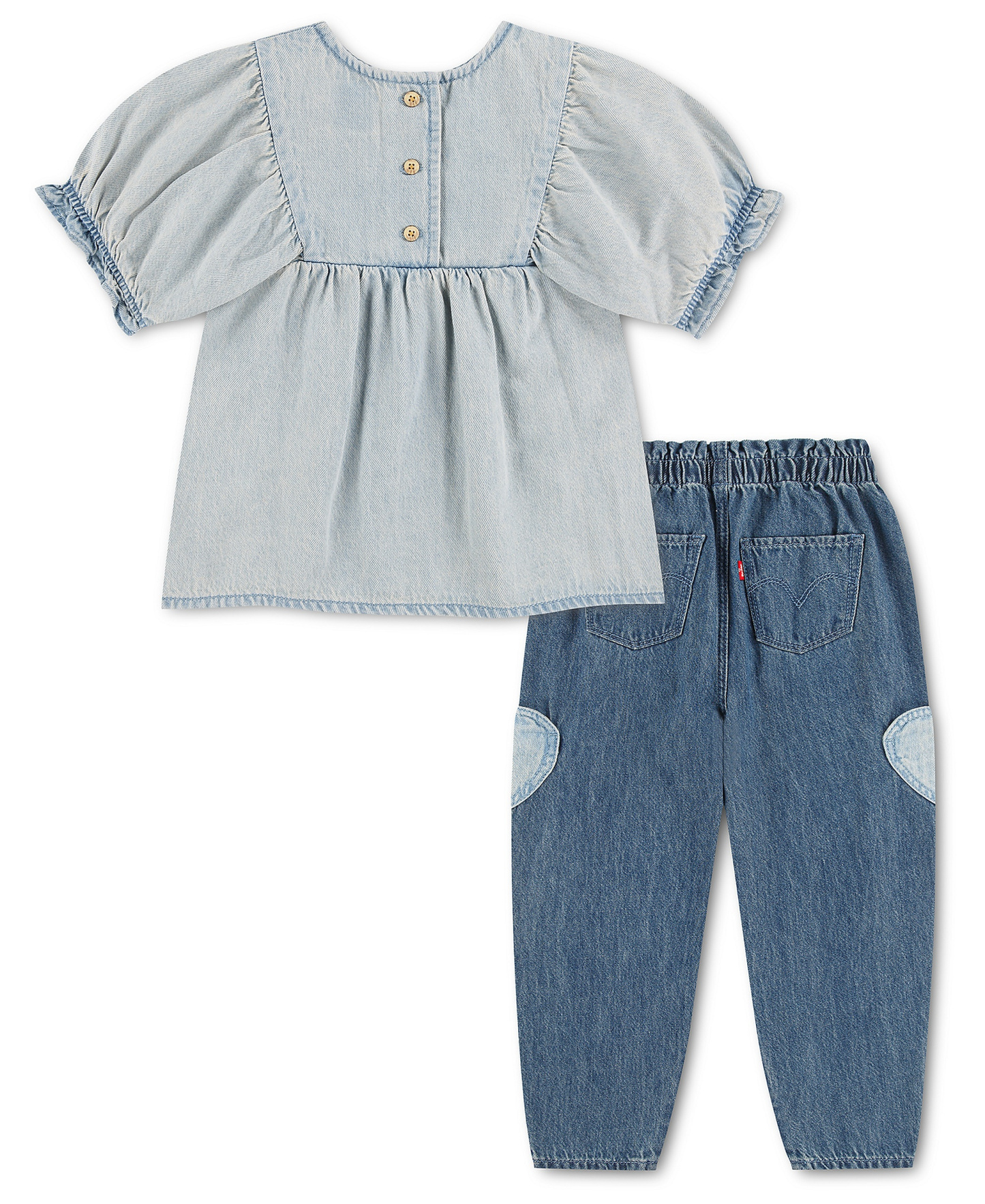 Levi's Girls' 2T-6X Yoke Short-Sleeve Top and Pants, 2-Piece Set - Bauhaus Blues