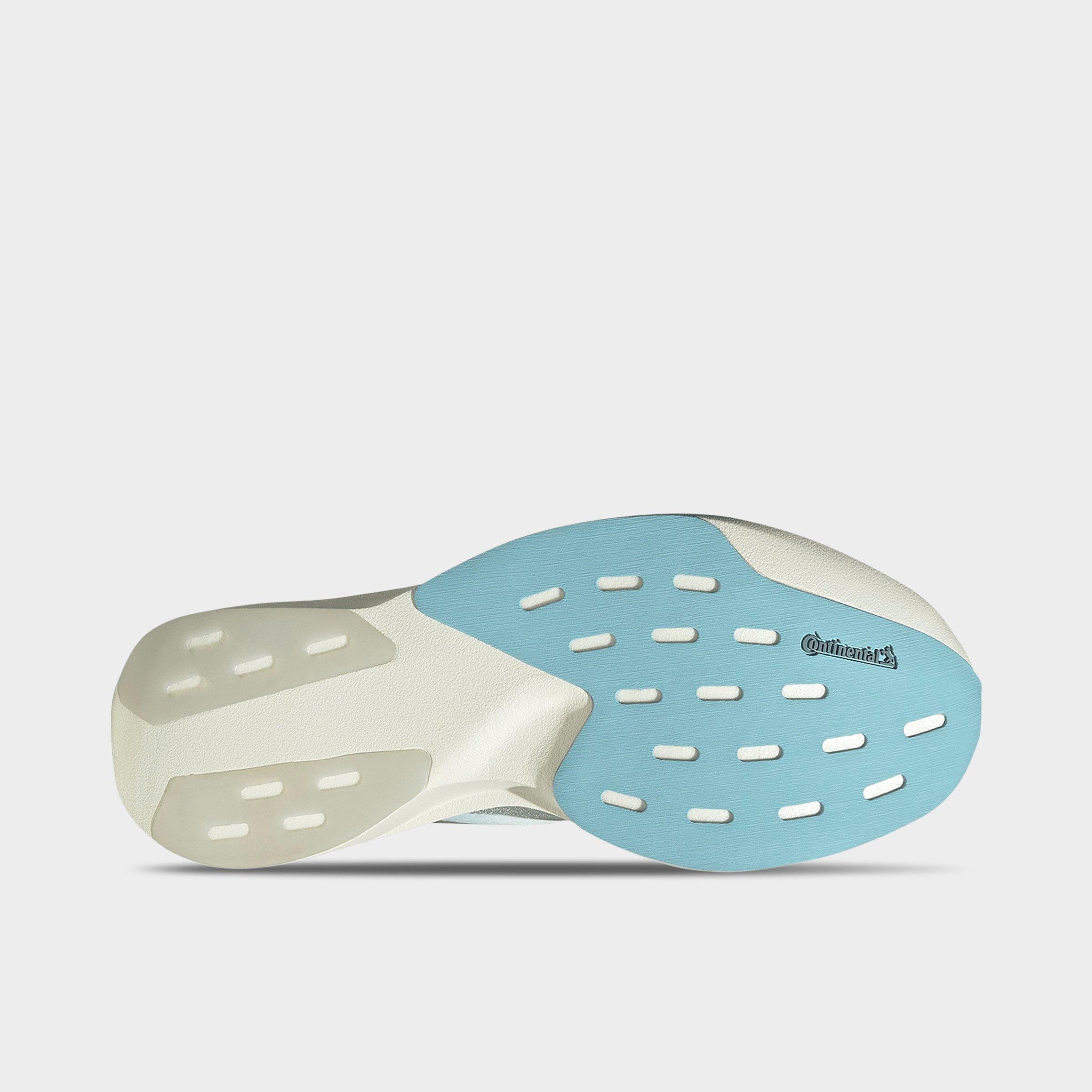 Women's adidas Adizero EVO SL Woven Running Shoes - Part 1 - Off White/Silver Metallic/Icey Blue - Bottom view