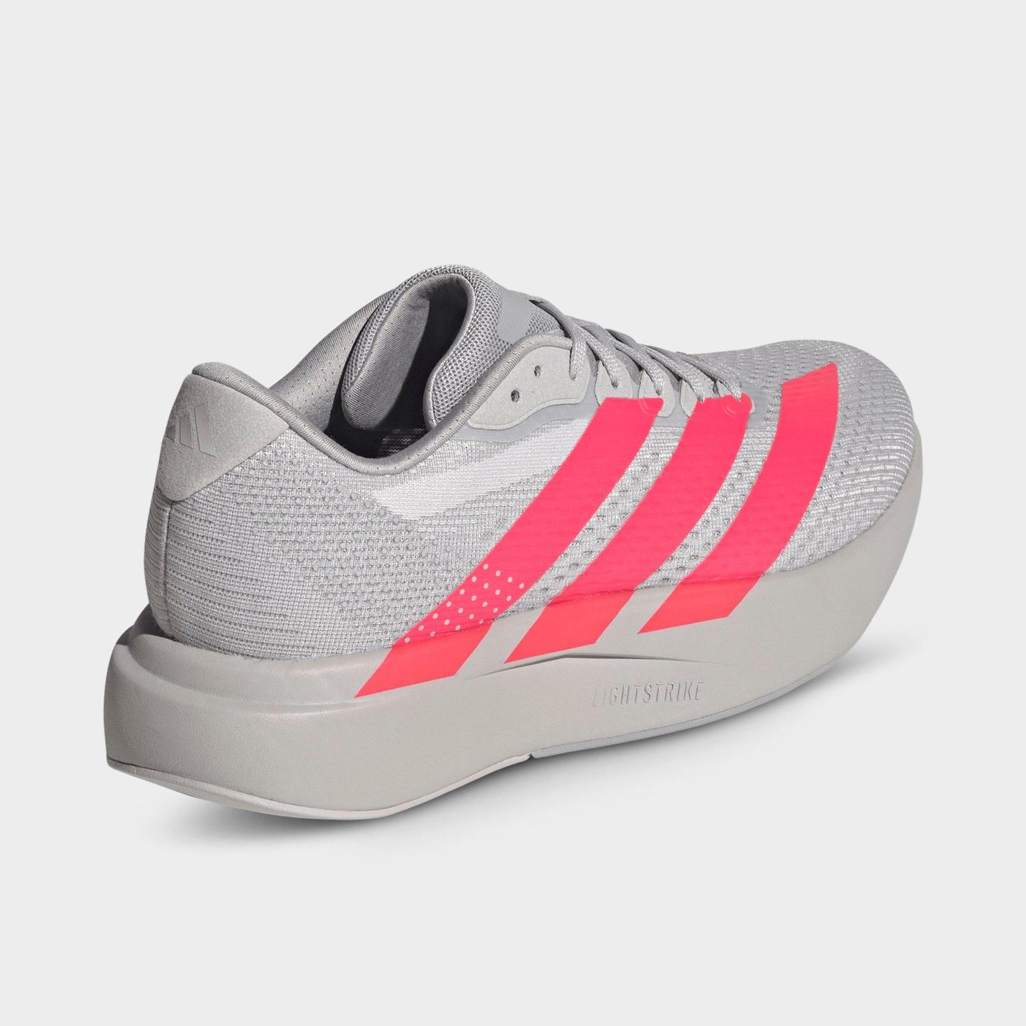Men's adidas Adizero Pacer Running Shoes - Grey/Lucid Red/Halo Silver - Back view