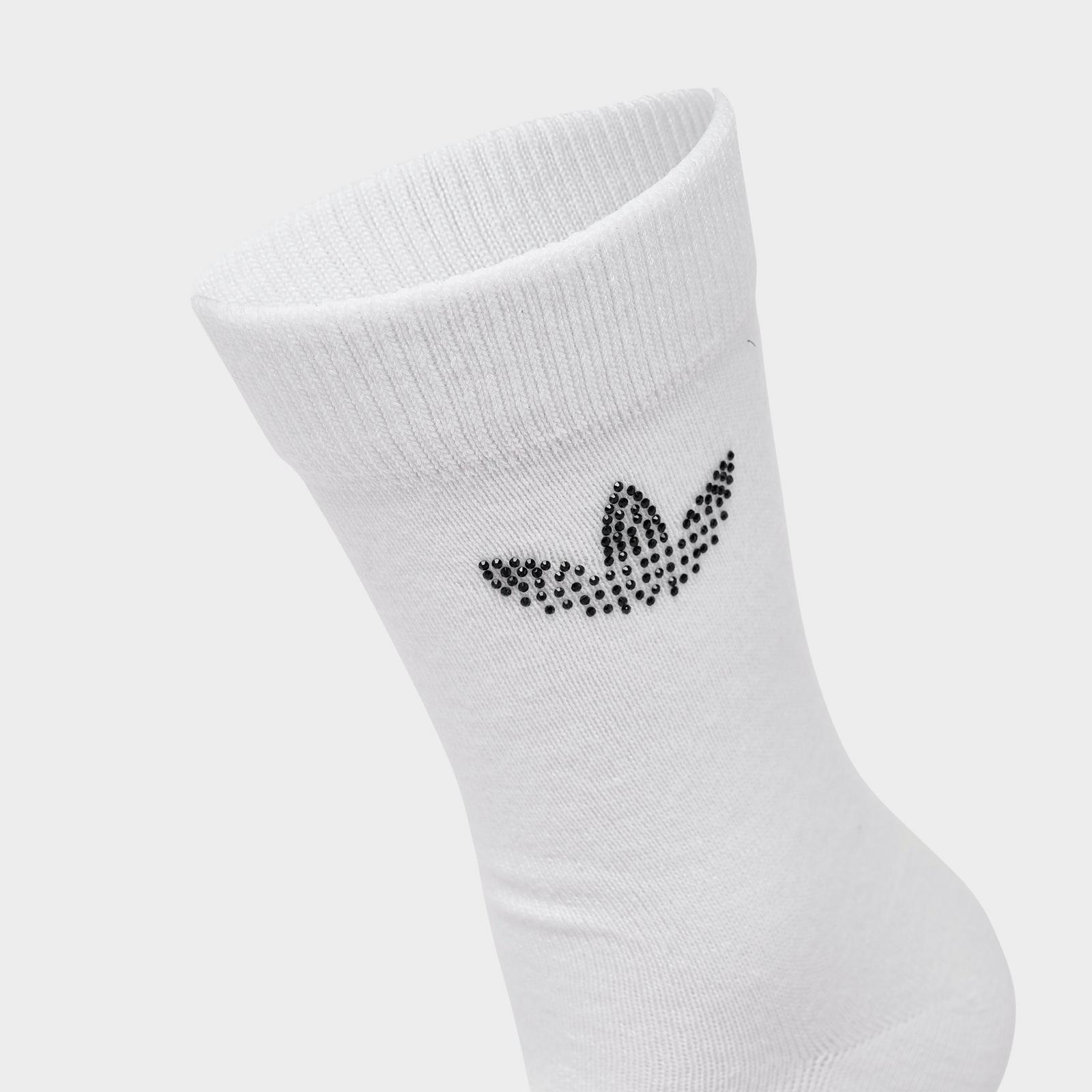 adidas Originals Unisex Rhinestone High Quarter Socks (2-Pack) - Black/White - view 4