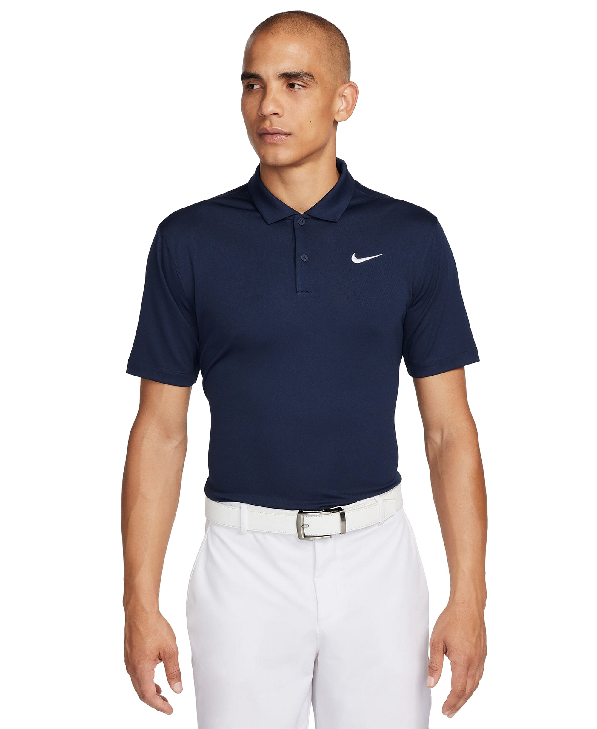 Nike Men's Relaxed-Fit Core Dri-FIT Short-Sleeve Golf Polo Shirt - Obsidian/White