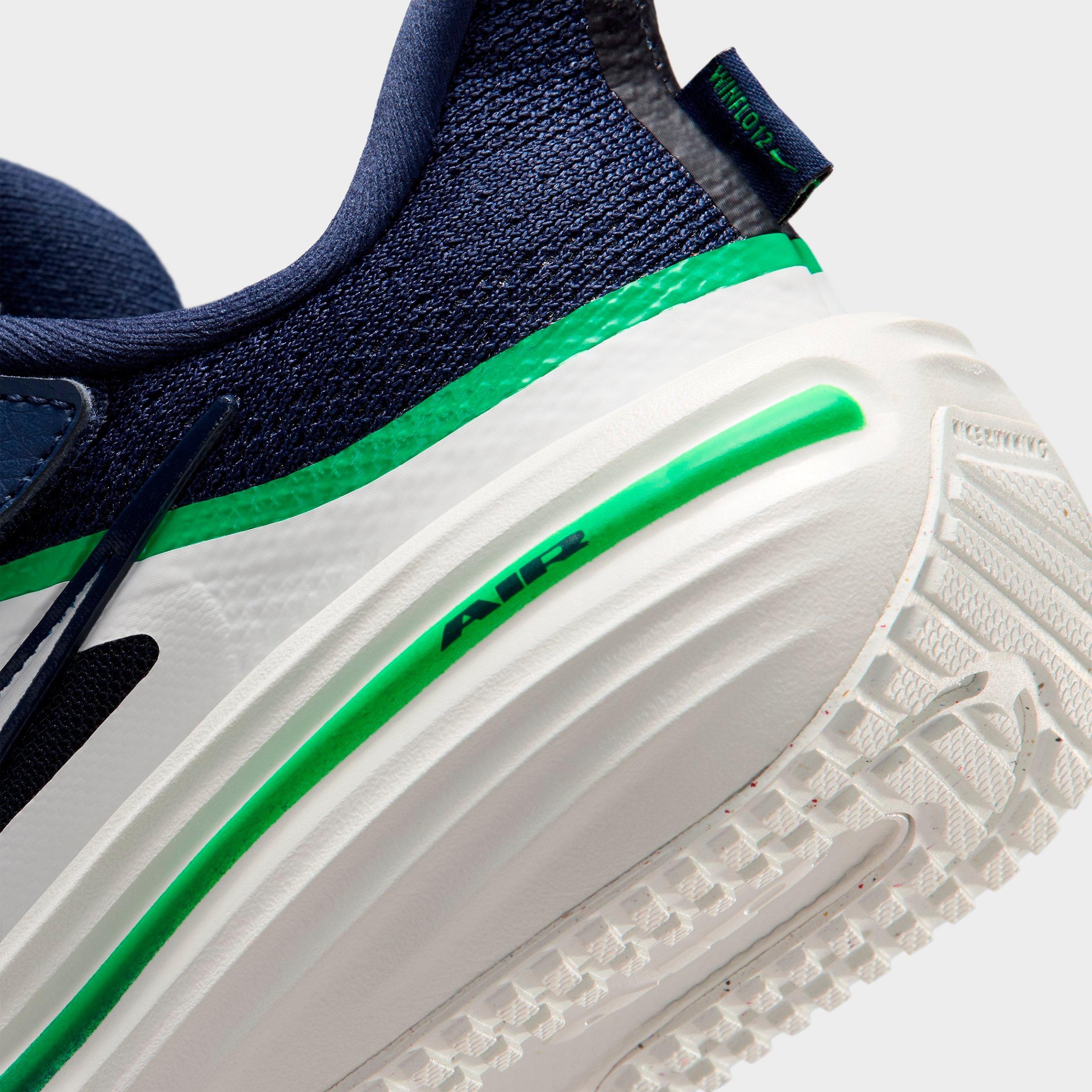 Little Kids' Nithtke Winflo 12 Road Running Shoes - Midnight Navy/Green Spark/Summit White - Detail shot