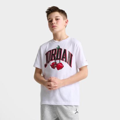 Big Kids' Jordan AJ13 Cherry Dice T-Shirt - White - view 1