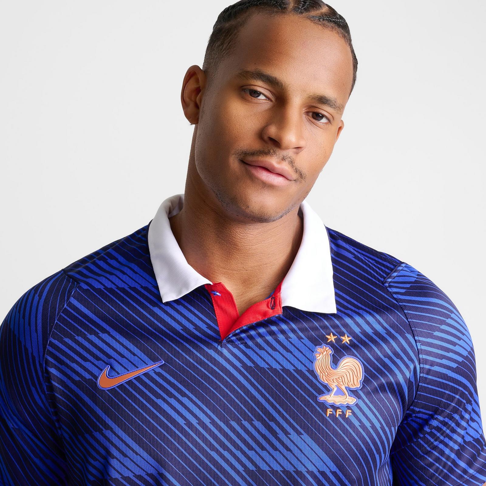 Men's Nike France 2026 Stadium Home Dri-FIT Replica Soccer Jersey - Game Royal/Metallic Copper