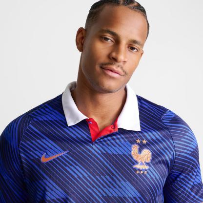 Men's Nike France 2026 Stadium Home Dri-FIT Replica Soccer Jersey - Game Royal/Metallic Copper