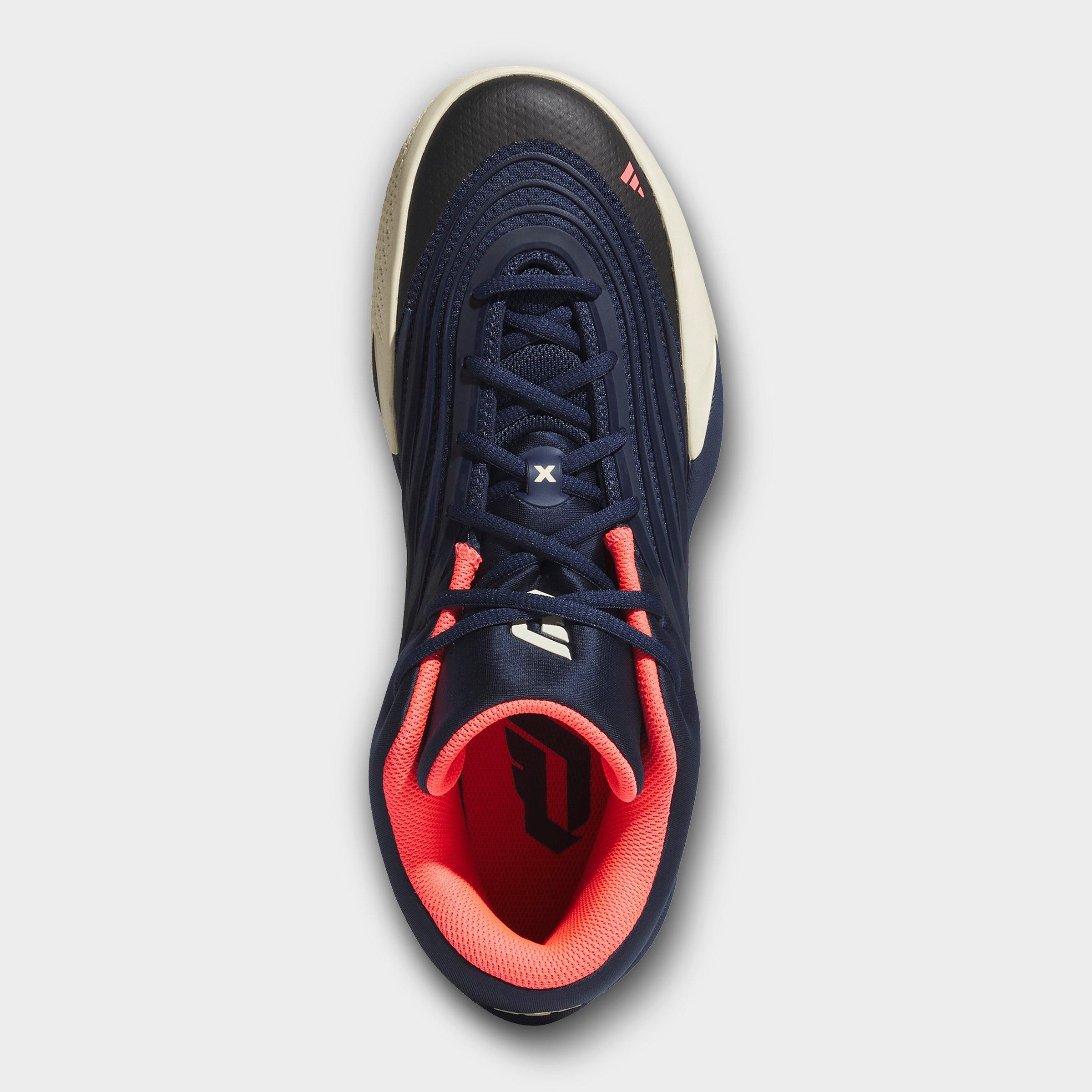 Men's adidas Dame X Basketball Shoes - Night Indigo/Warm Vanilla/Solar Turbo - Top view