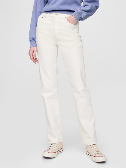 High Rise '90s Slim Straight Jeans - New off white