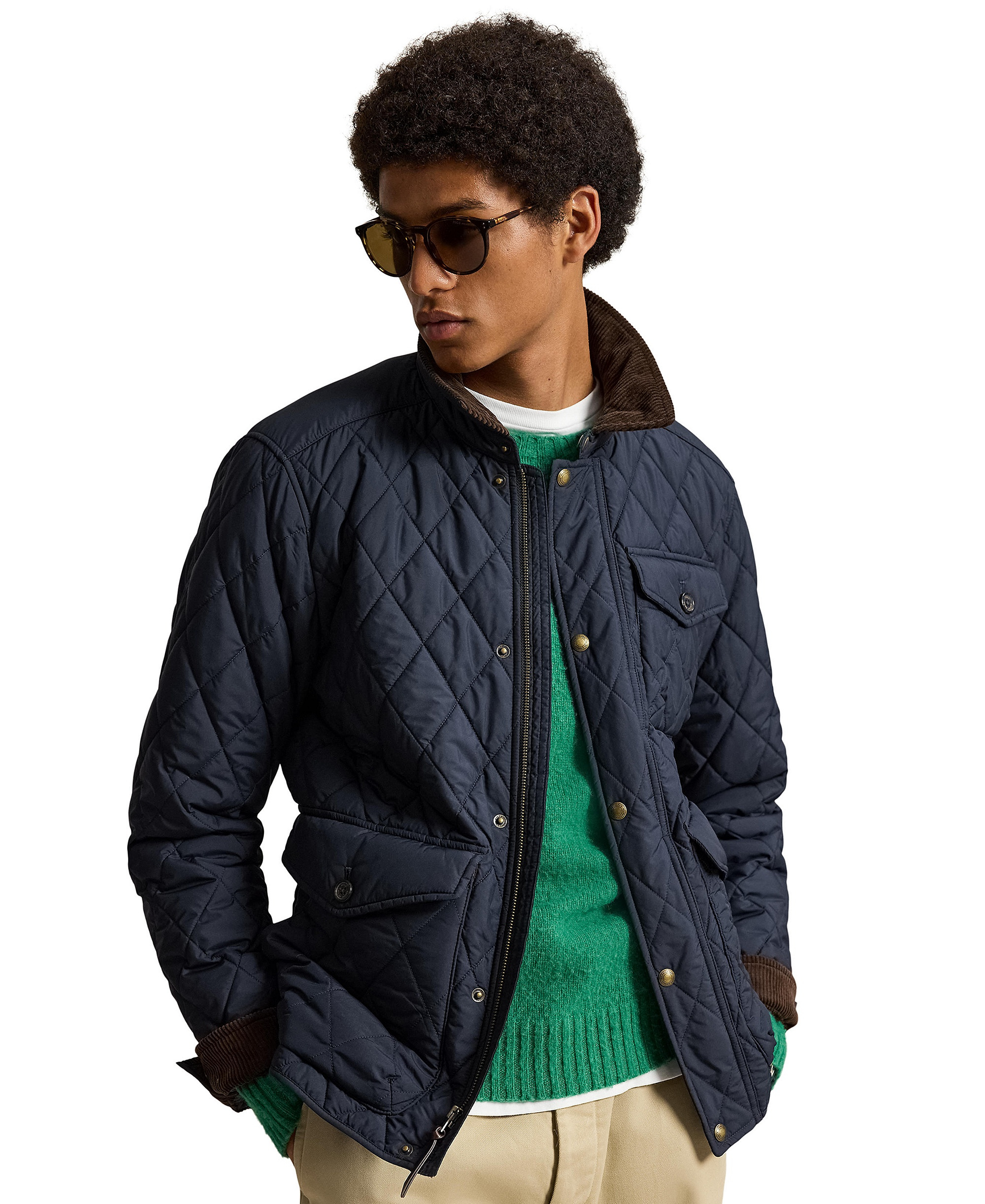 Polo Ralph Lauren Men's Beaton Quilted Water-Repellent Full-Zip Jacket - College Navy