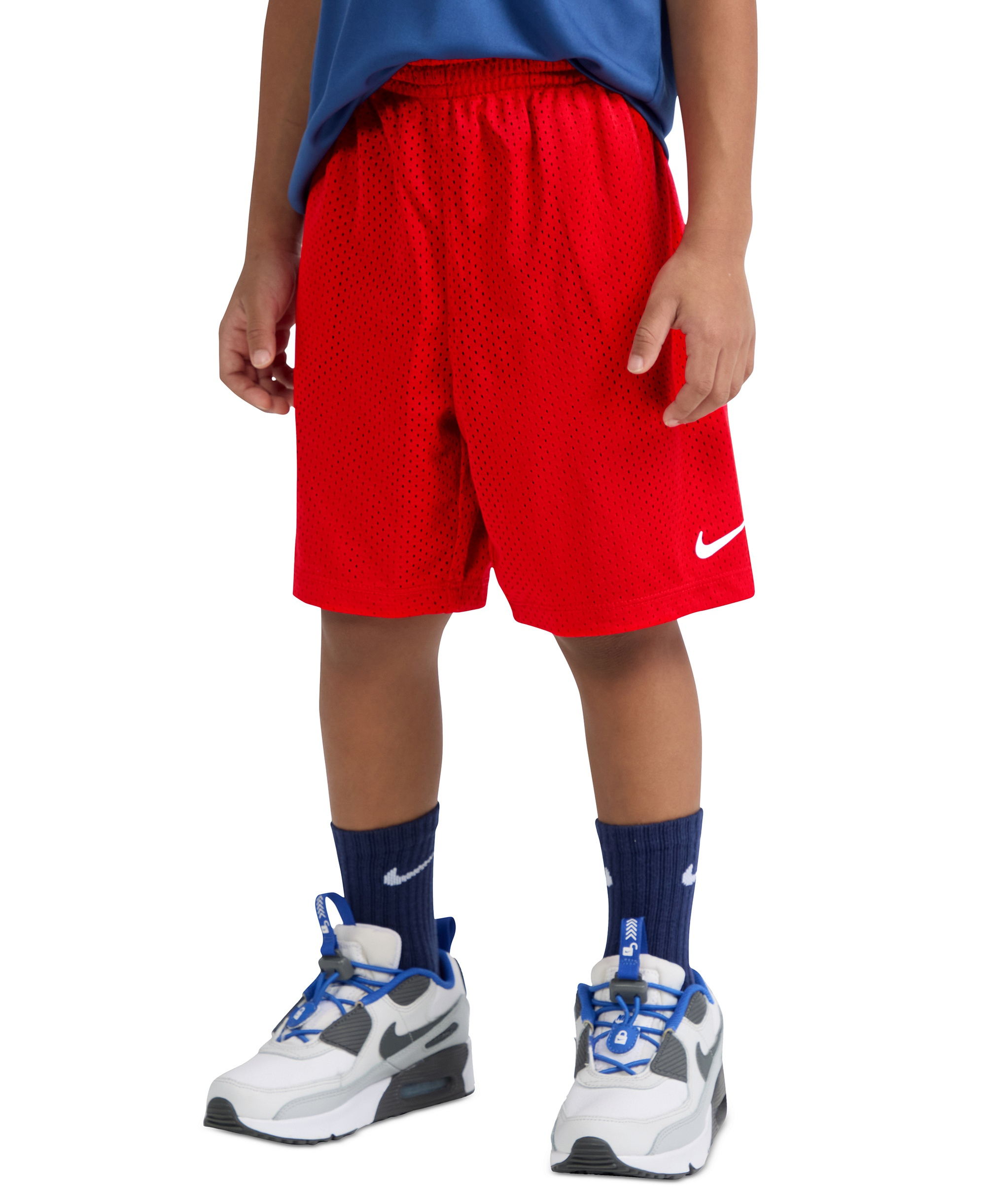 Nike Boys' 4-7 Dri-FIT Logo Mesh Pull-On Shorts - University Red