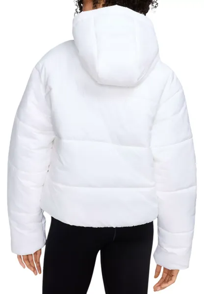 Nike Women's Sportswear Classic Puffer Therma-FIT Loose Hooded Jacket — White/Black