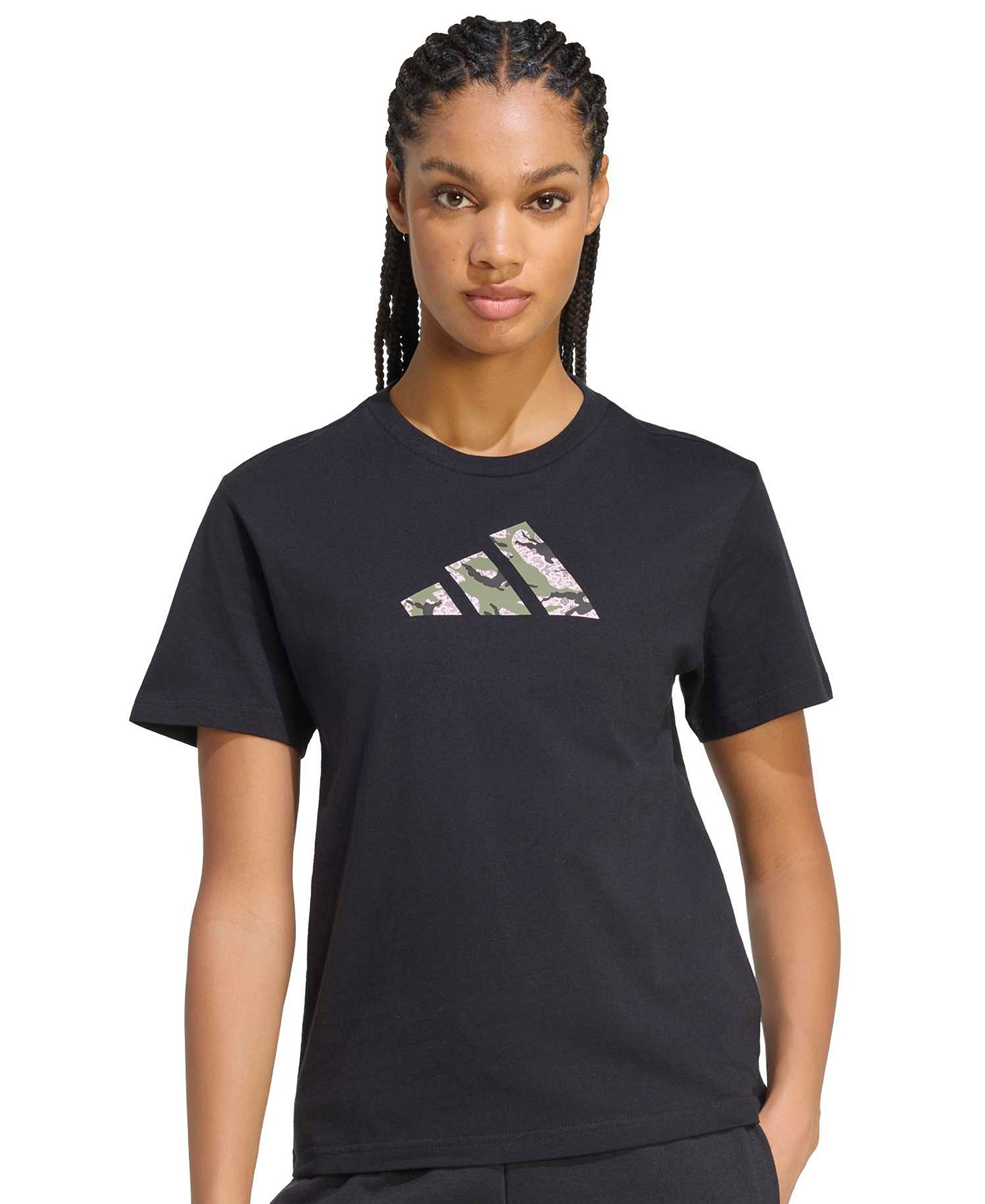 adidas Women's Camo T Camo-Print T-Shirt - Black